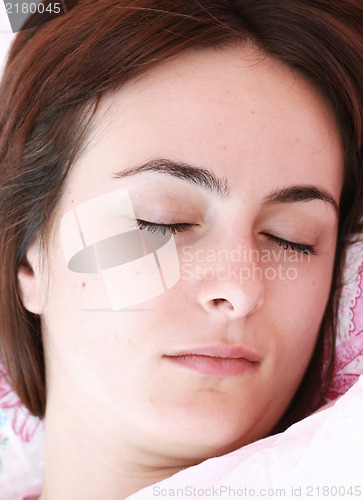 Image of Beautiful young woman sleeping.