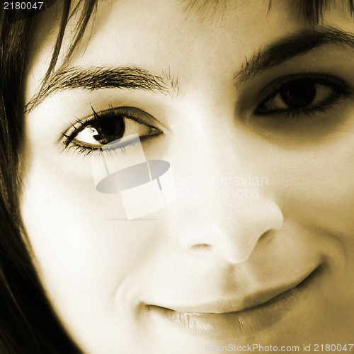 Image of Beautiful young woman face. 