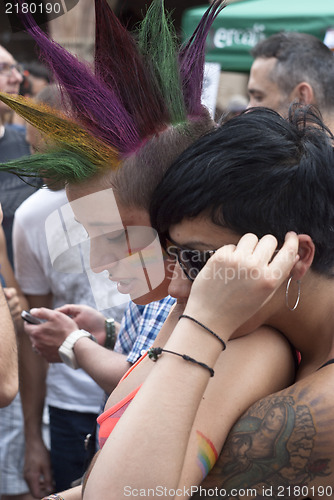 Image of Participants at gay pride 2012 of Bologna