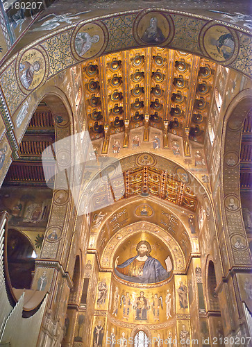 Image of Cathedral of Monreale. Golden Mosaics. Sicily