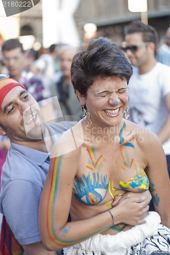 Image of Participants at gay pride 2012 of Bologna