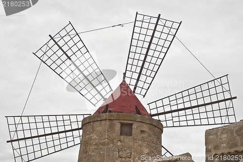 Image of Old windmill on the salines of Trapani