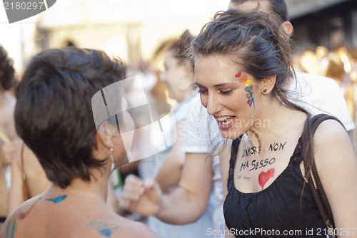 Image of Participants at gay pride 2012 of Bologna