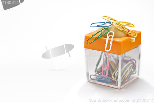 Image of  Colorful container for paper clips