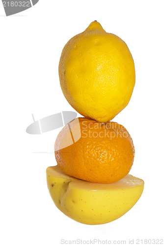 Image of Fruits on white background