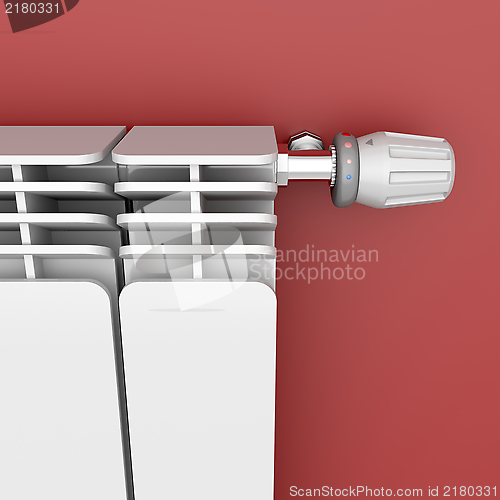 Image of Heating radiator with thermostat