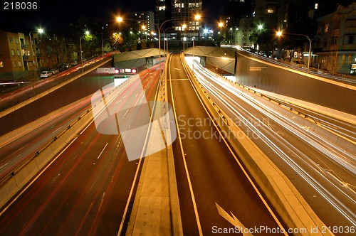 Image of front light trails