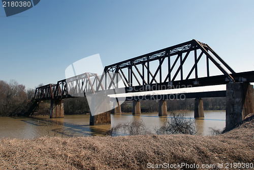 Image of railroad bridge over river