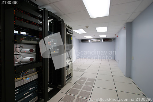 Image of Modern interior of server room in datacenter