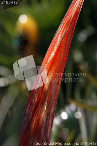 Image of abstract orange glass art piece