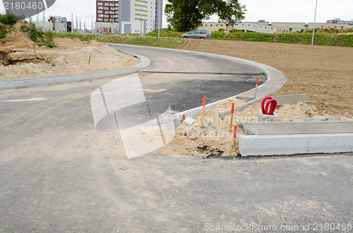 Image of road construction business car electricity wire 