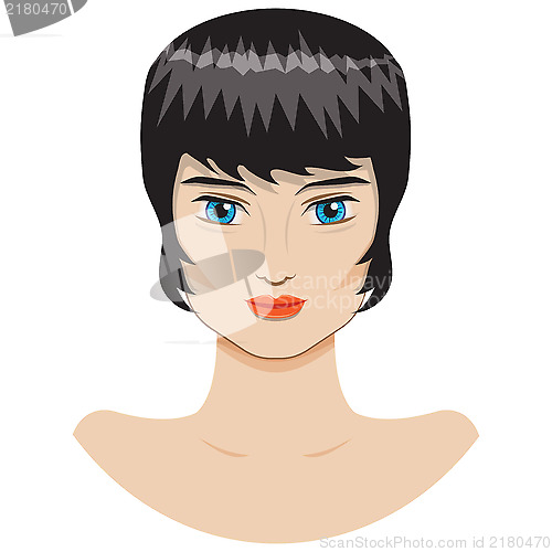 Image of Vector portrait of a beautiful girl with a short haircut