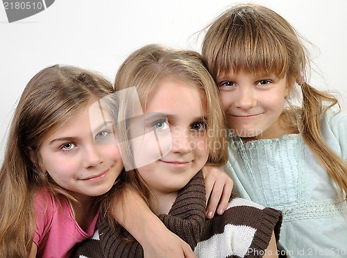 Image of portrait of happy smiling girls