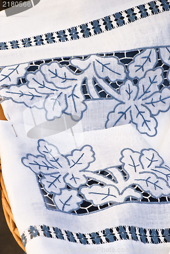 Image of carved crochet tablecloth