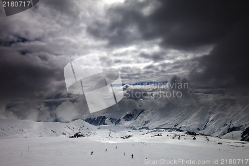 Image of Ski slope before storm