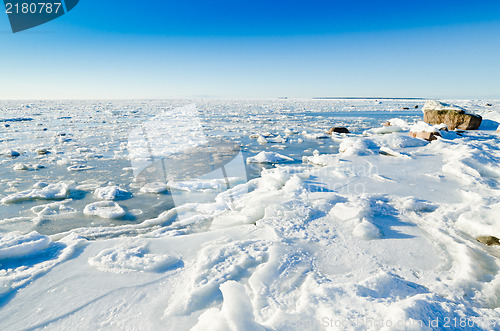 Image of The coast of Baltic sea held down by an ice