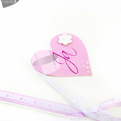 Image of Pretty pink Valentines heart and bow