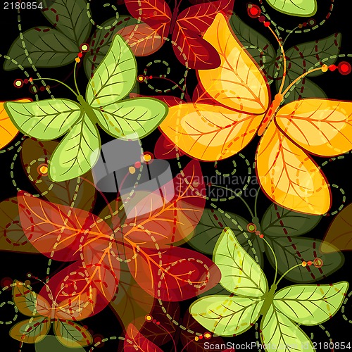 Image of Seamless dark autumn pattern