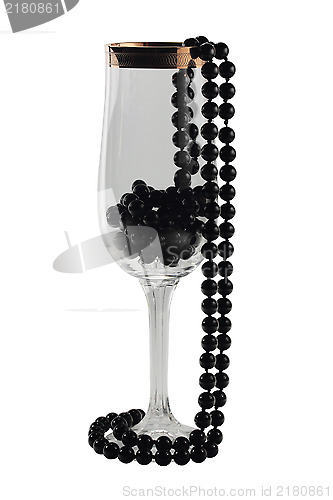 Image of Black necklace in transparent  glass