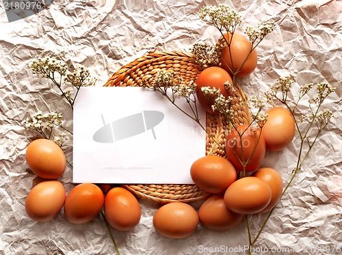 Image of Easter card, Easter eggs, Retro spring background