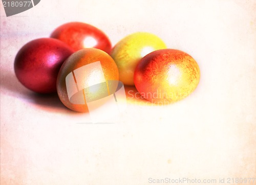 Image of Easter card, Easter eggs, Retro spring background