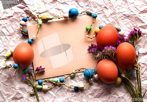 Image of Easter card, Easter eggs, Retro spring background