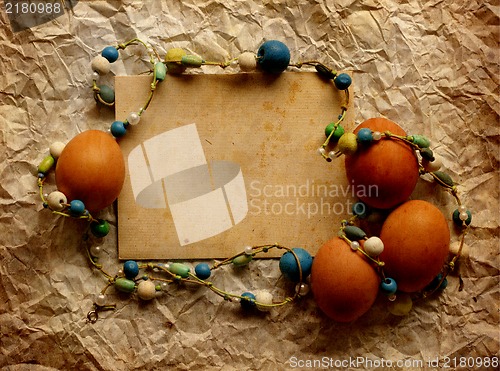 Image of Easter card, Easter eggs, Retro spring background