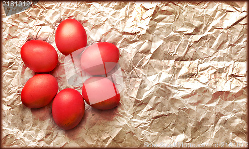 Image of Easter card, Easter eggs, Retro spring background