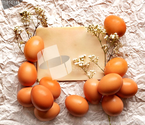 Image of Easter card, Easter eggs, Retro spring background