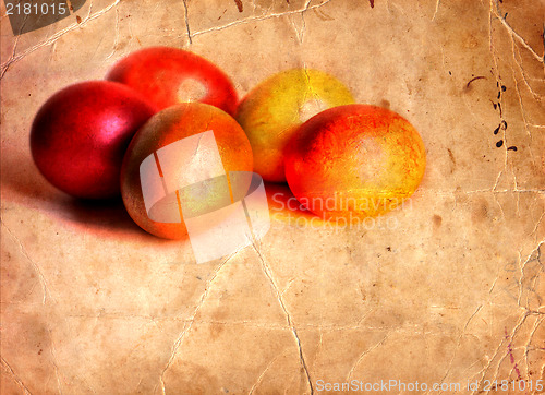 Image of Easter card, Easter eggs, Retro spring background
