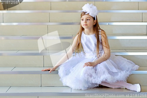 Image of Little thoughtful girl
