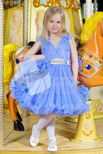 Image of Little girl in blue dress