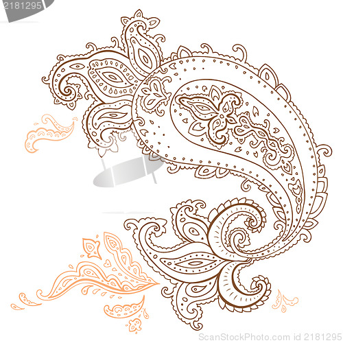 Image of Hand Drawn Paisley ornament.