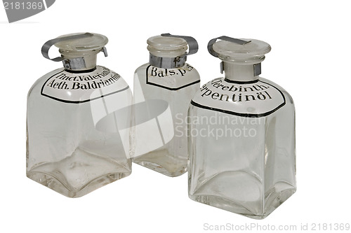 Image of three vintage pharmacys bottles