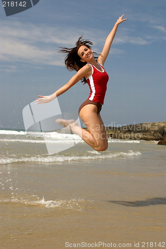 Image of Young woman exercising