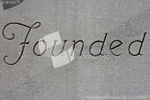 Image of word founded