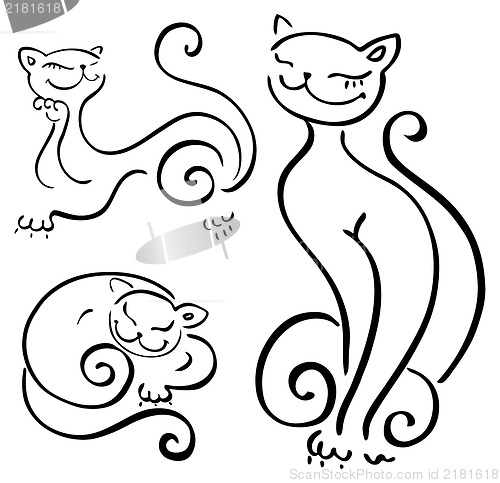 Image of Funny cats sketch collections.