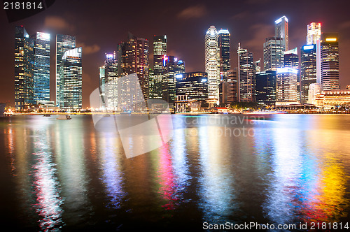 Image of Singapore downtown at night