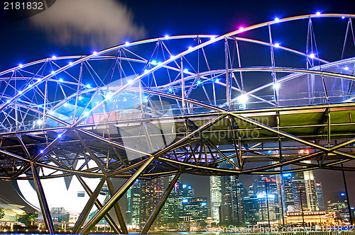 Image of Helix Bridge at night