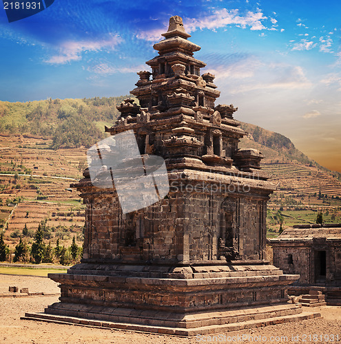 Image of Hindu temple candi Arjuna, Dieng Plateau, Java, Indonesia