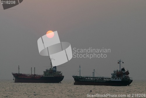 Image of Ships at sunset