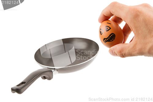 Image of Scared egg, waiting to be fried in a pan