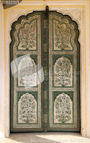 Image of ornamental door in palace - India