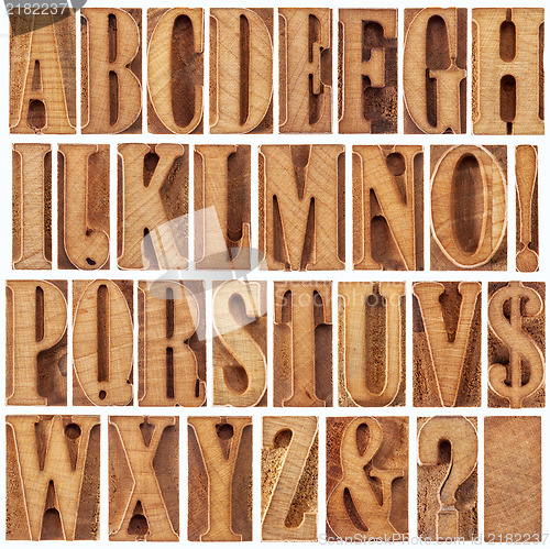 Image of letterpress wood type alphabet