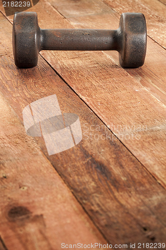 Image of vintage iron dumbbell