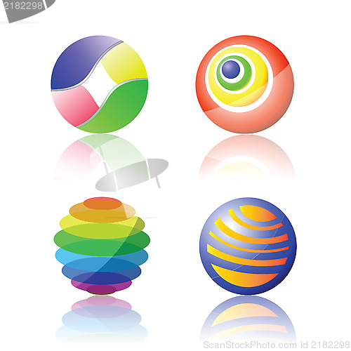 Image of isolated color spheres