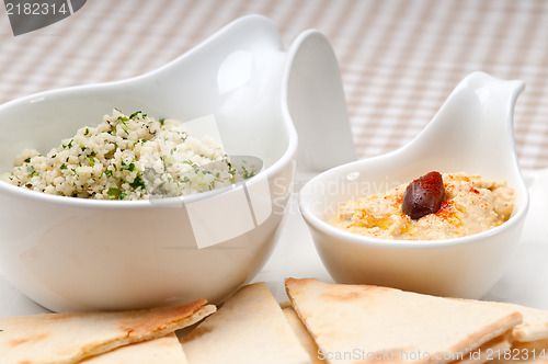 Image of taboulii couscous with hummus