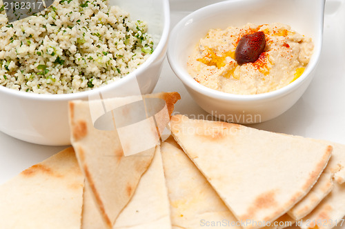 Image of taboulii couscous with hummus