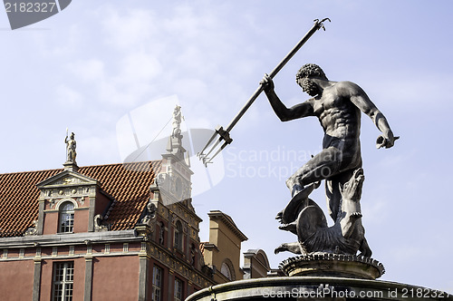 Image of God of sea. Neptune statue.