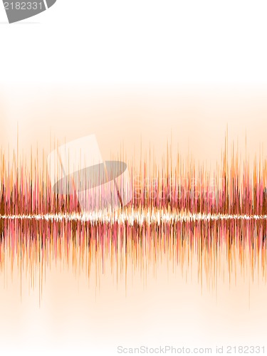 Image of Orange sound wave on white. + EPS8